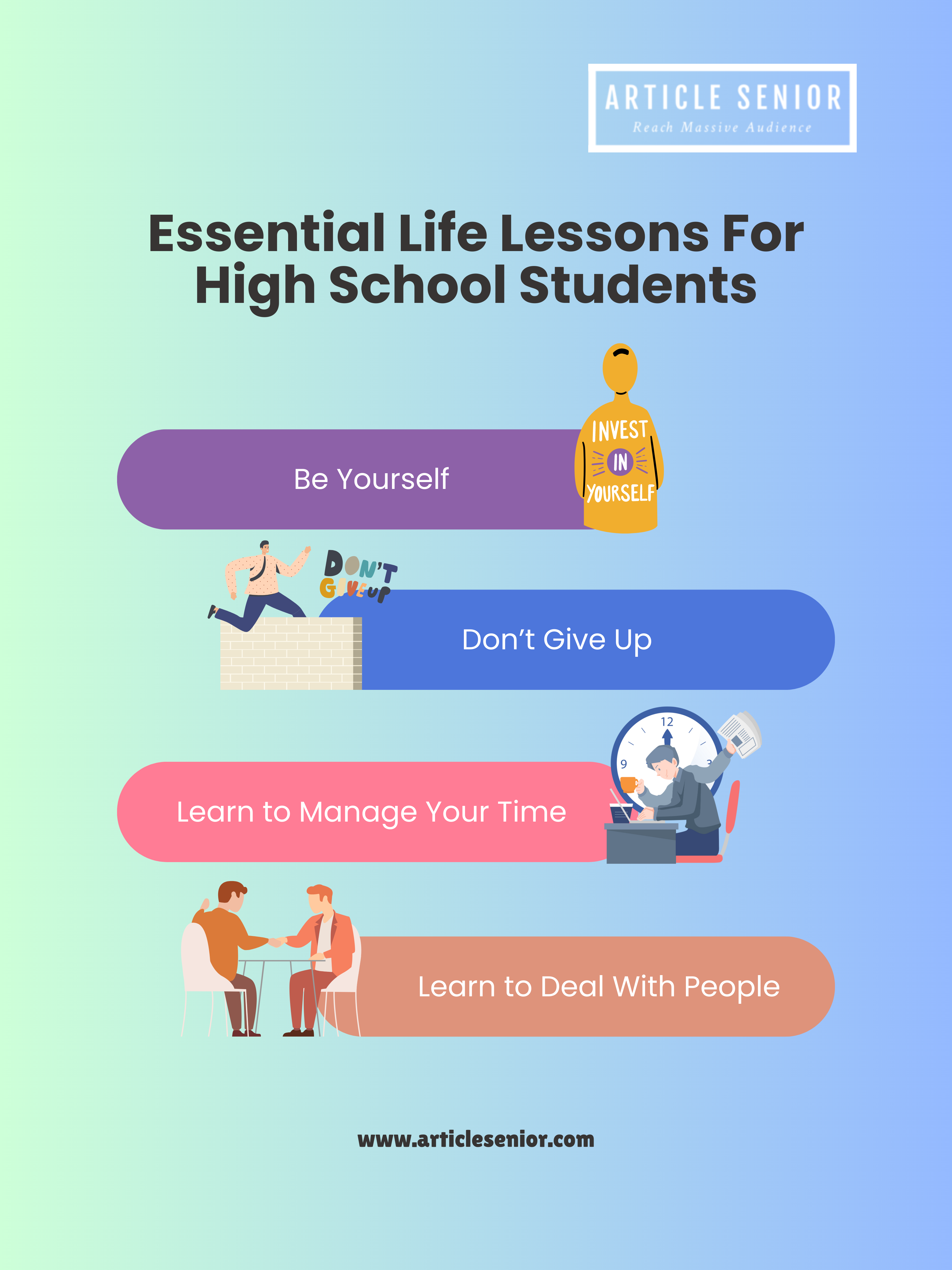 Life lessons for high school students infographic