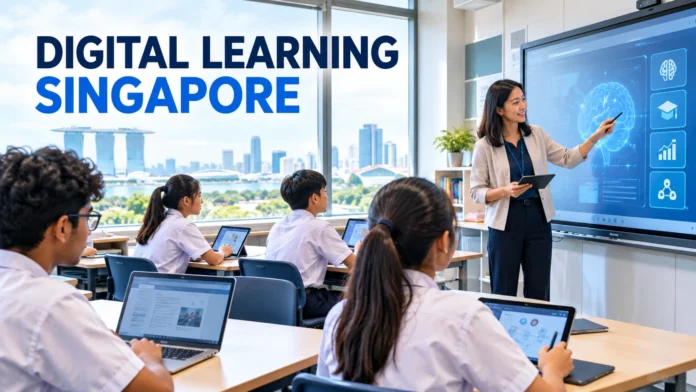 Digital Learning Singapore with students using technology in a modern classroom