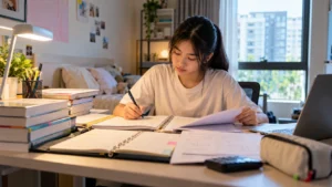 Singapore student planning revision and exam preparation