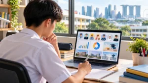 Singapore student exploring career options on MySkillsFuture