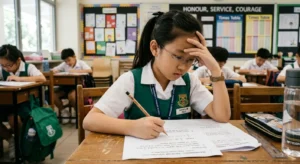 Singapore Primary 6 student studying school subjects ahead of the PSLE