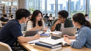 Student planning university fees and admission documents in Singapore